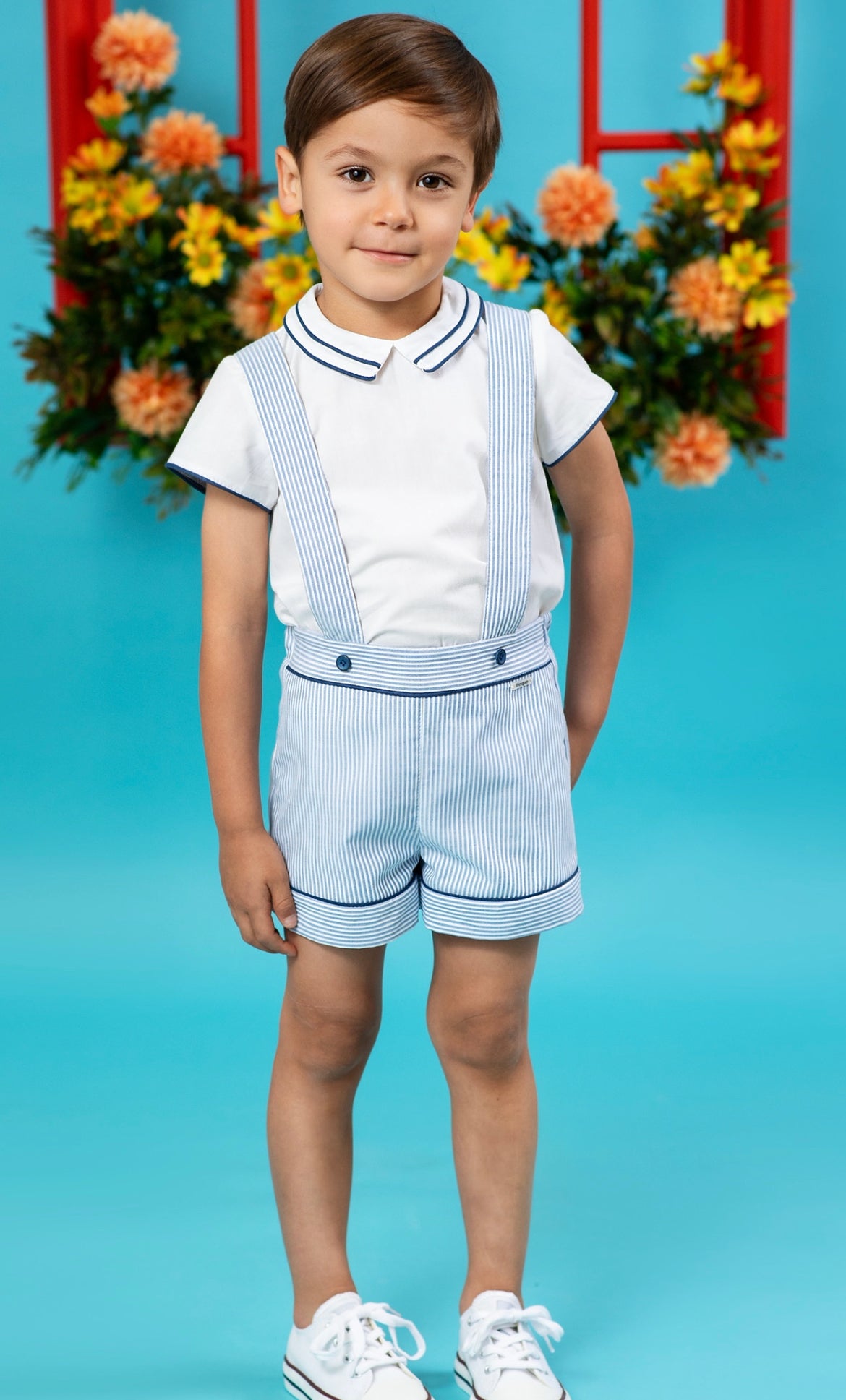 Conjunto peto niño detalle rayas