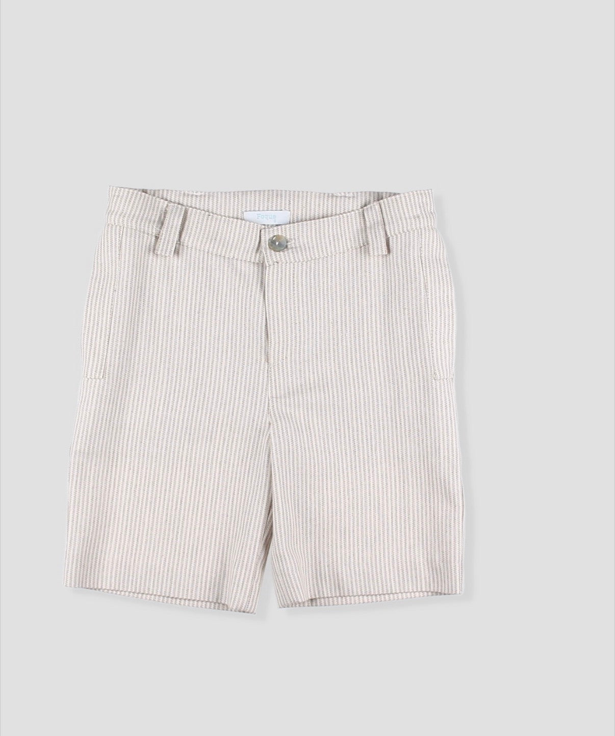 Conjunto camisa cuello mao y short a rayas