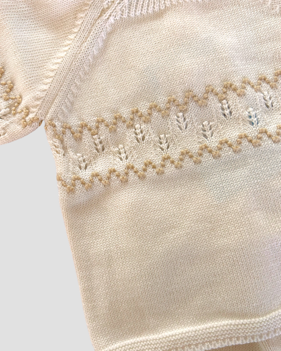 Conjunto Punto Polaina Y Jersey Blanco