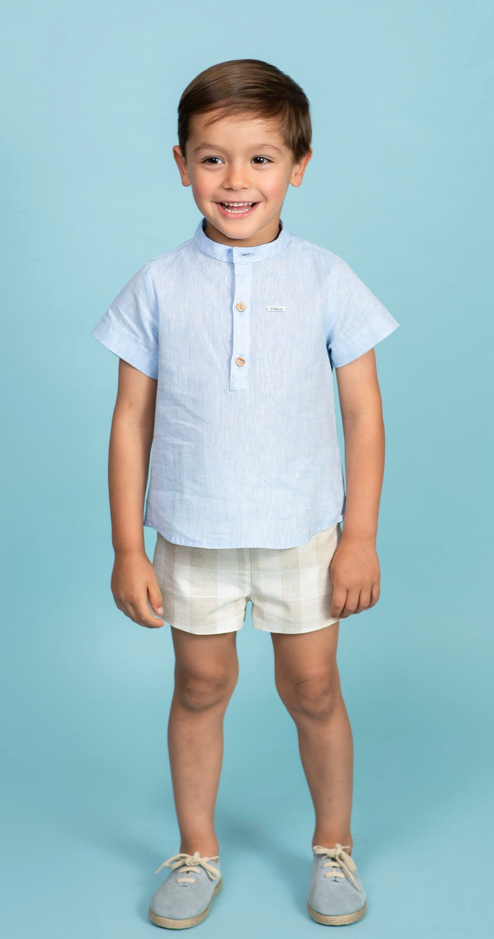 Conjunto Pantalón Corto Cuadros y Camisa Venecia