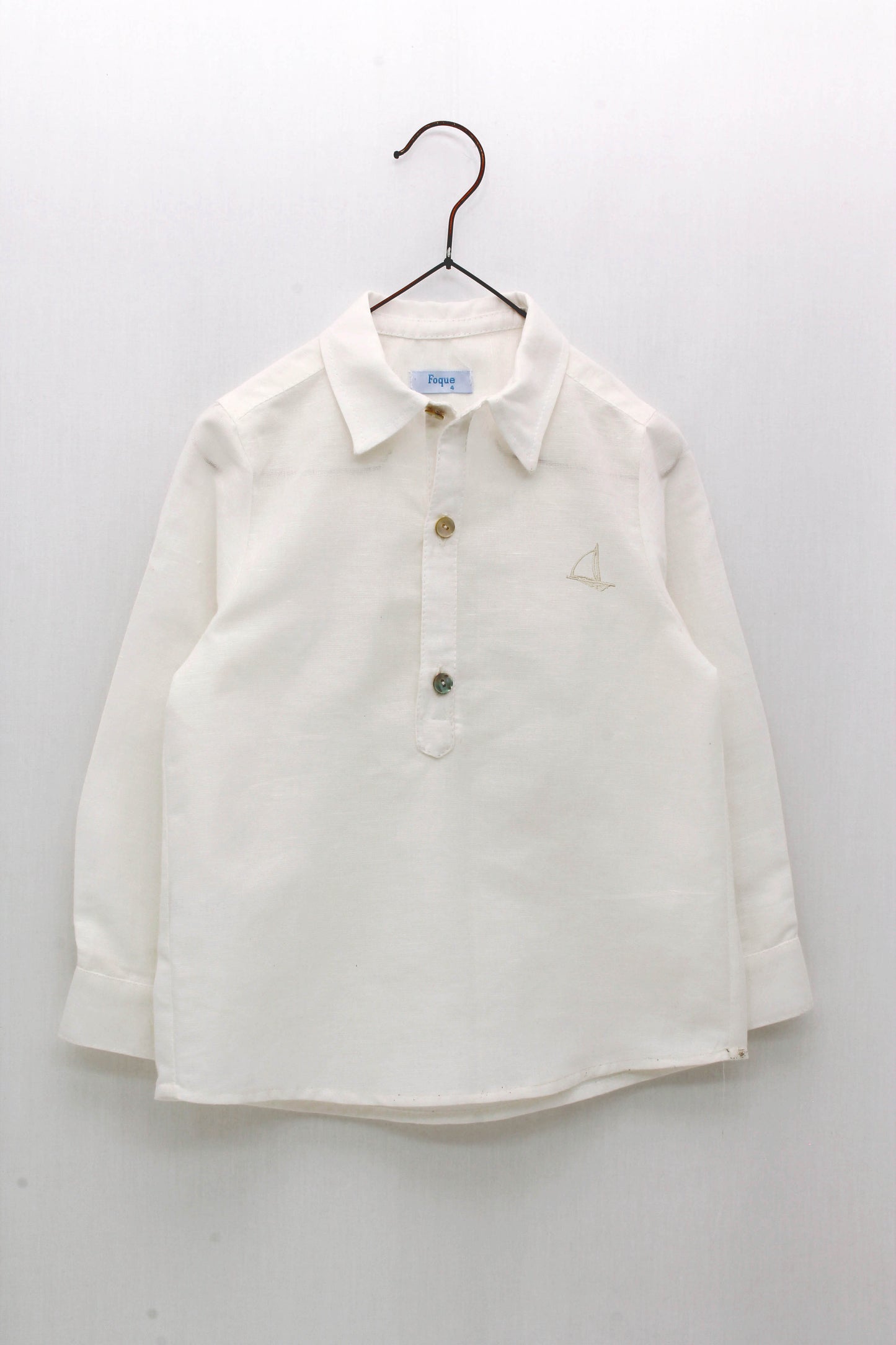 Shirt collar shirt and striped shorts set
