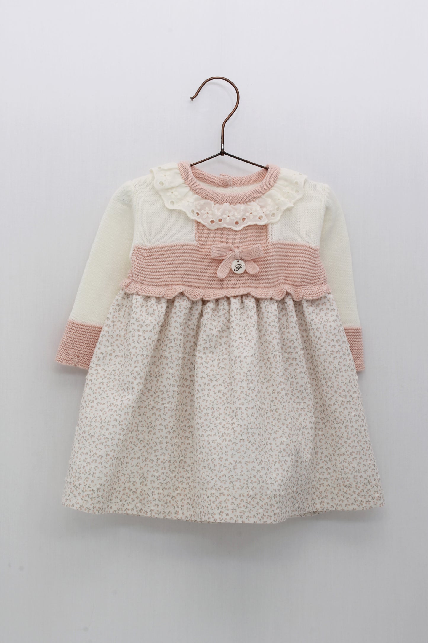 Pink knitted bib dress