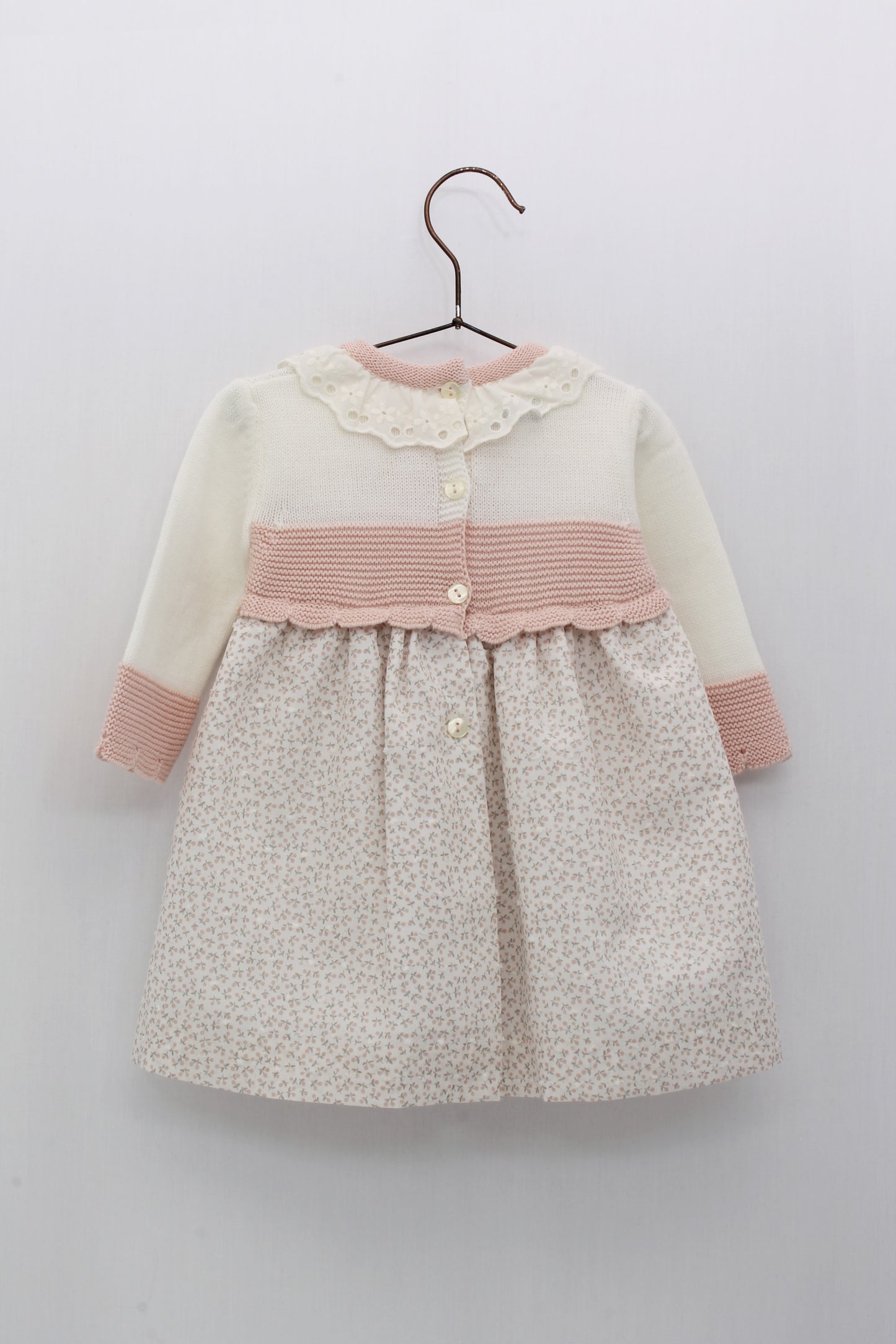 Pink knitted bib dress