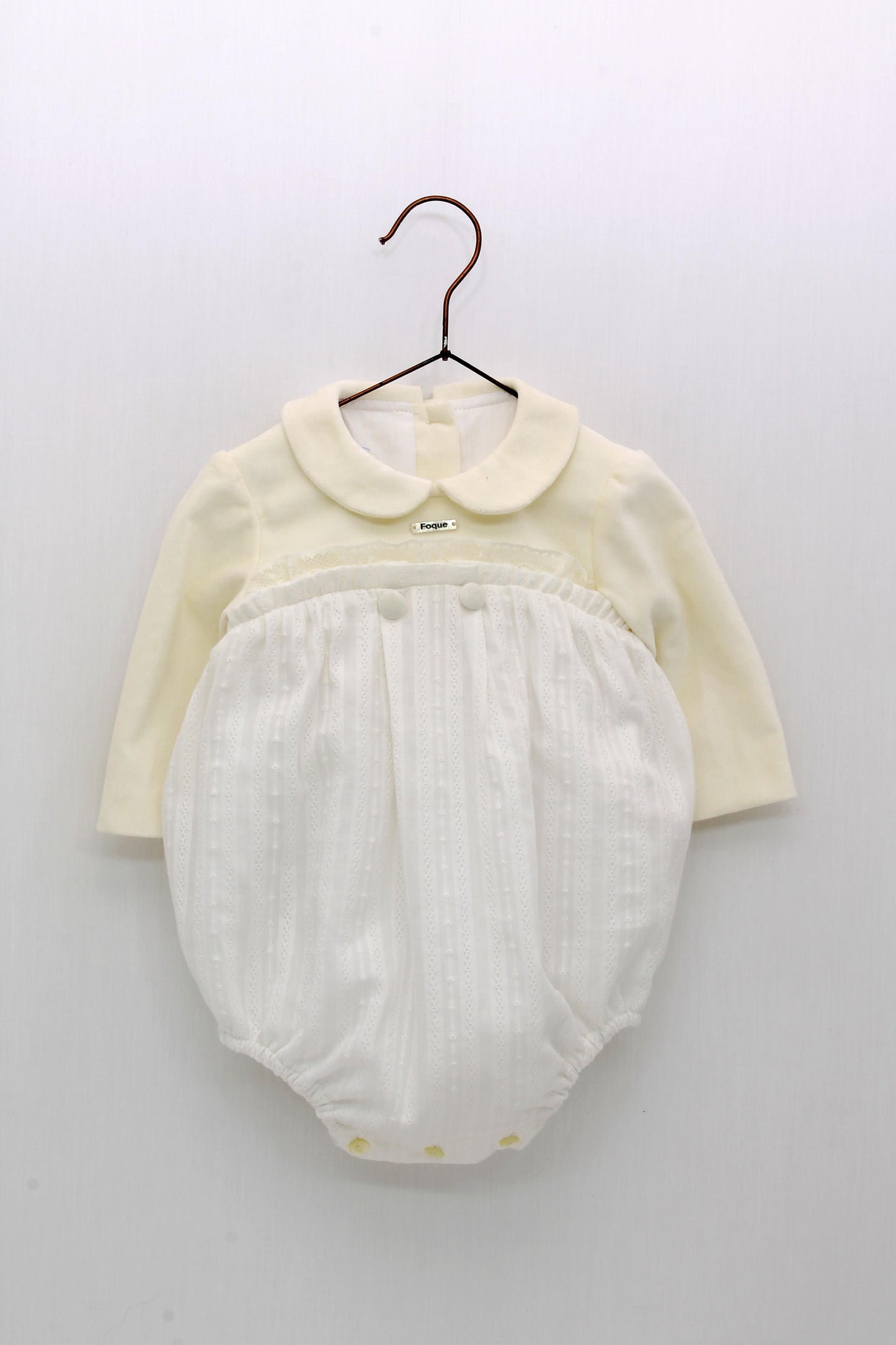 Striped christening romper