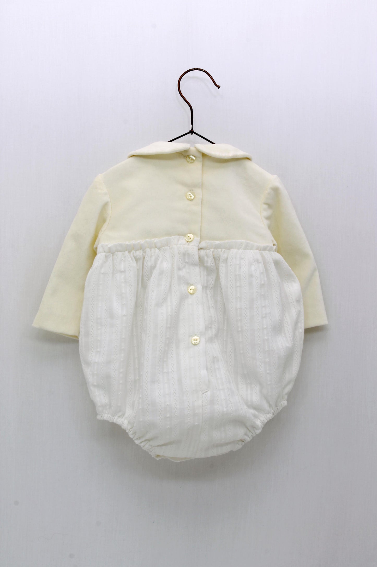 Striped christening romper