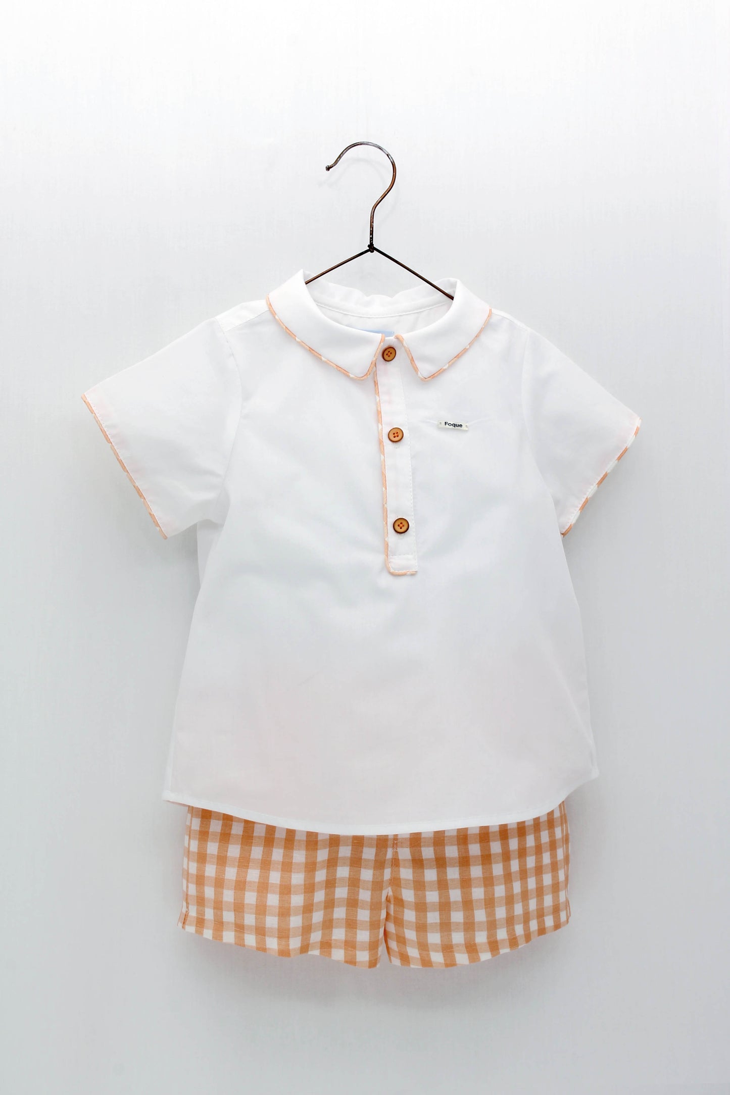 Checkered shirt and shorts set