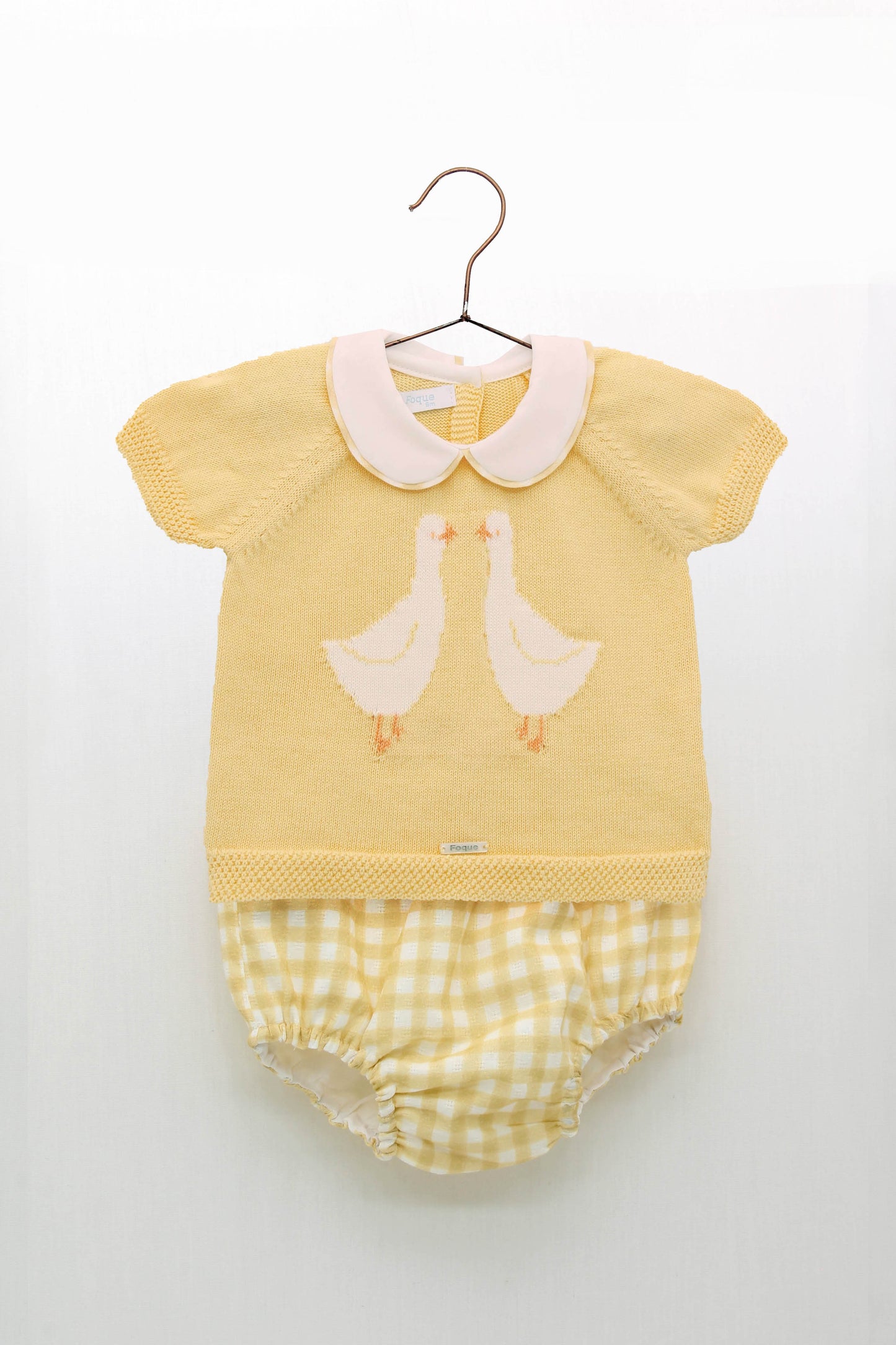 Baby turtleneck sweater set with duckling print and panties