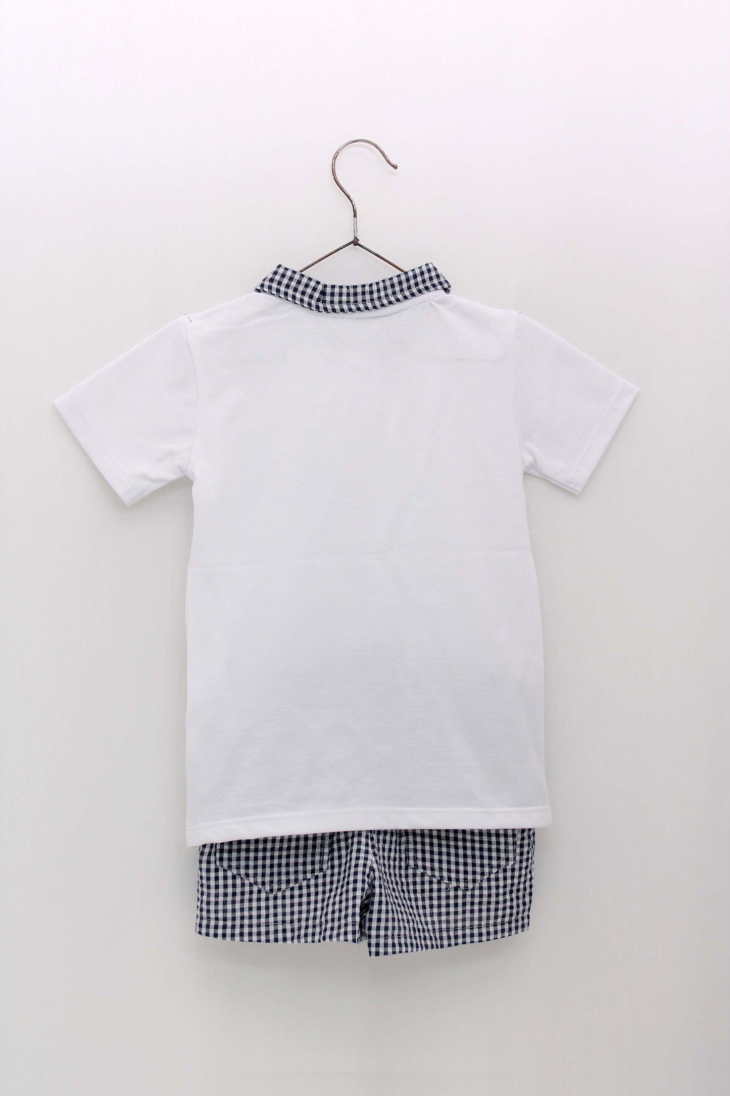 Vichy polo shorts set