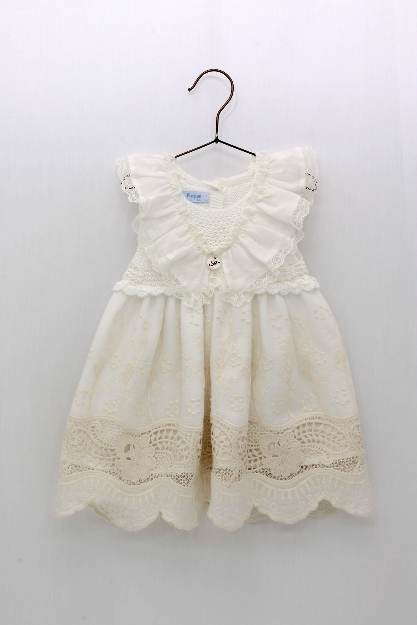 Vestido punto faldón gasa con capota
