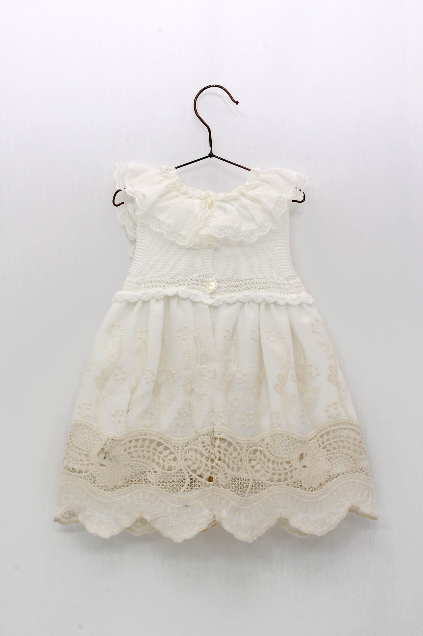 Vestido punto faldón gasa con capota