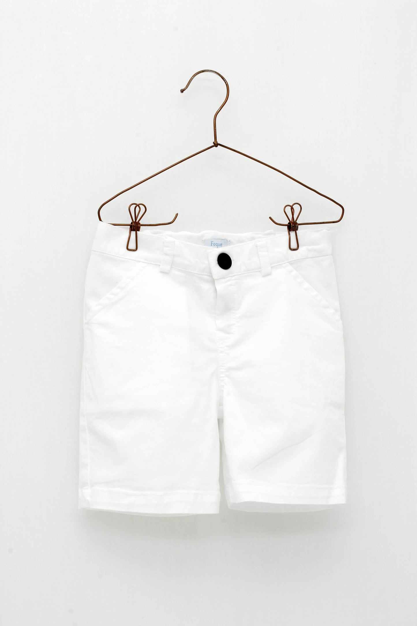 Vichy shirt set with Mao collar and chino shorts