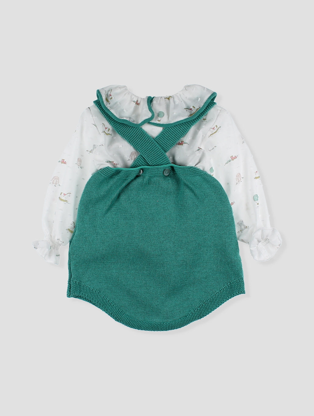 Knitted Overalls and Shirt Set