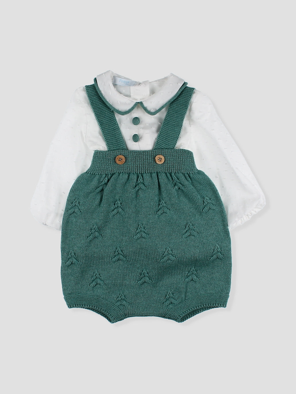 Short Knitted Overalls and Shirt Set