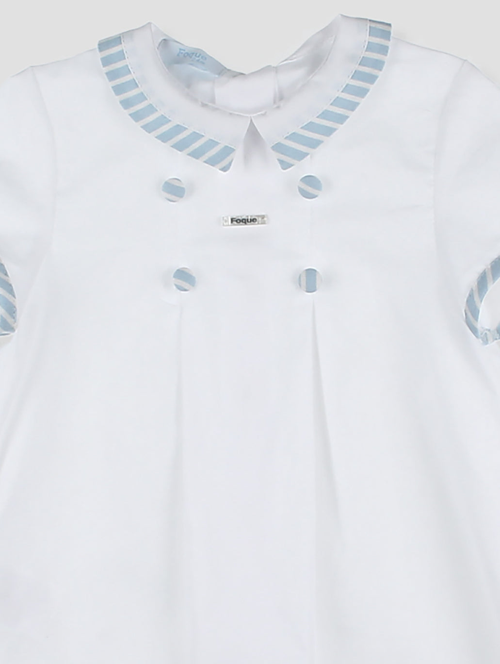 Conjunto Pantalón Corto Rayas Y Camisa Cuello Bebé