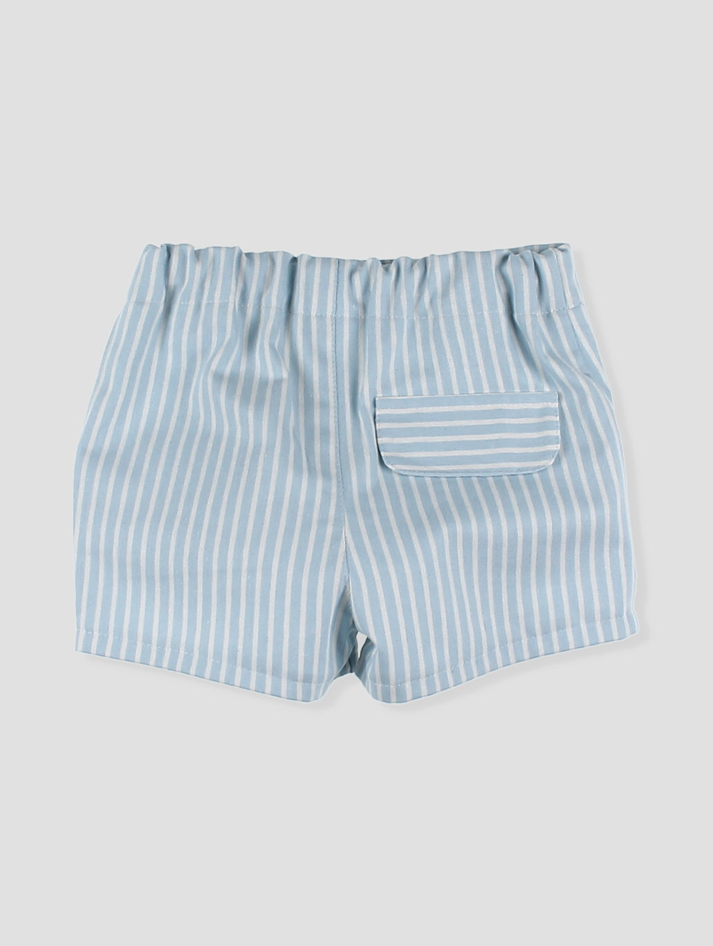 Conjunto Pantalón Corto Rayas Y Camisa Cuello Bebé