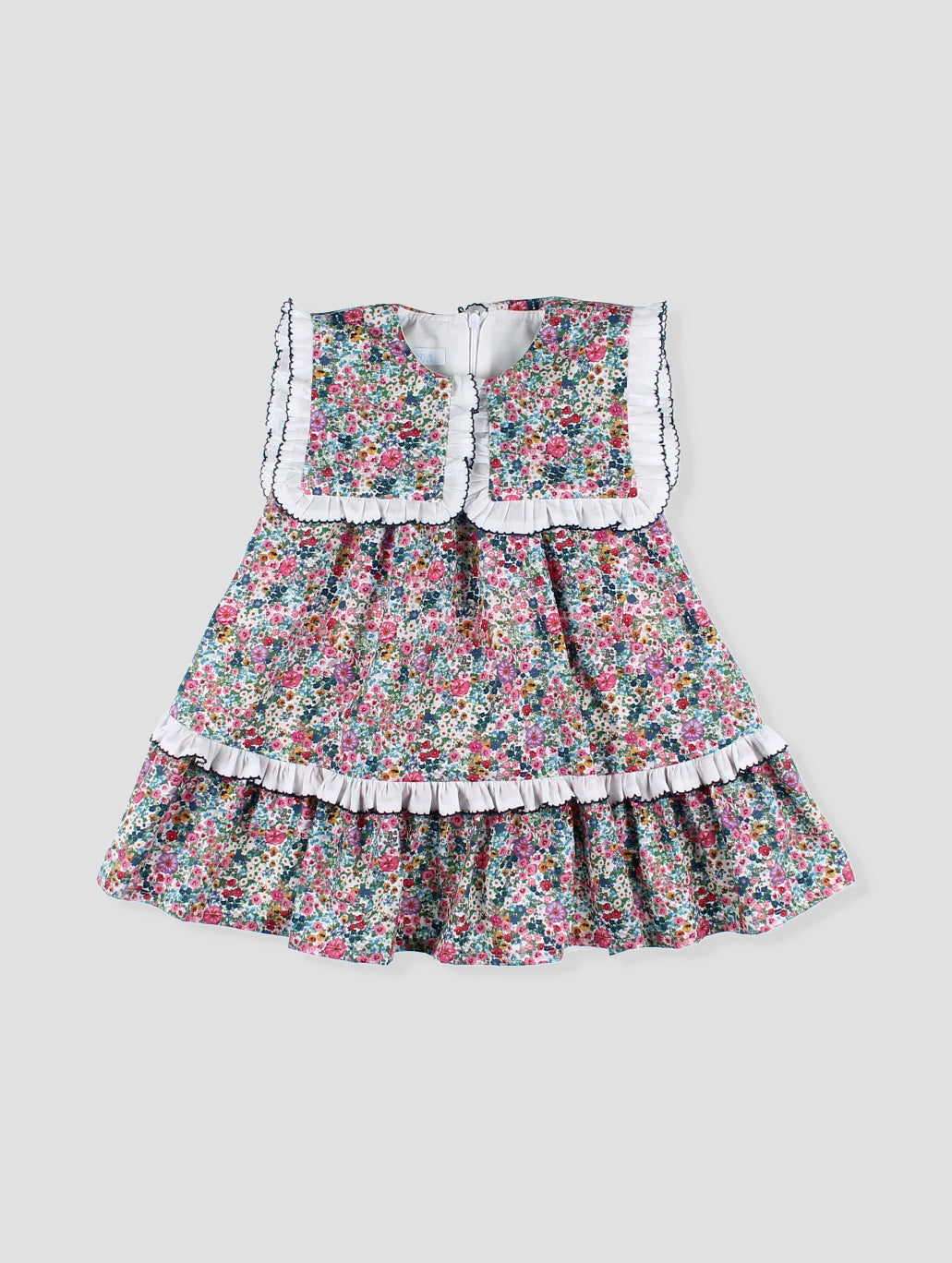 Vestido Flores Con Cuello
