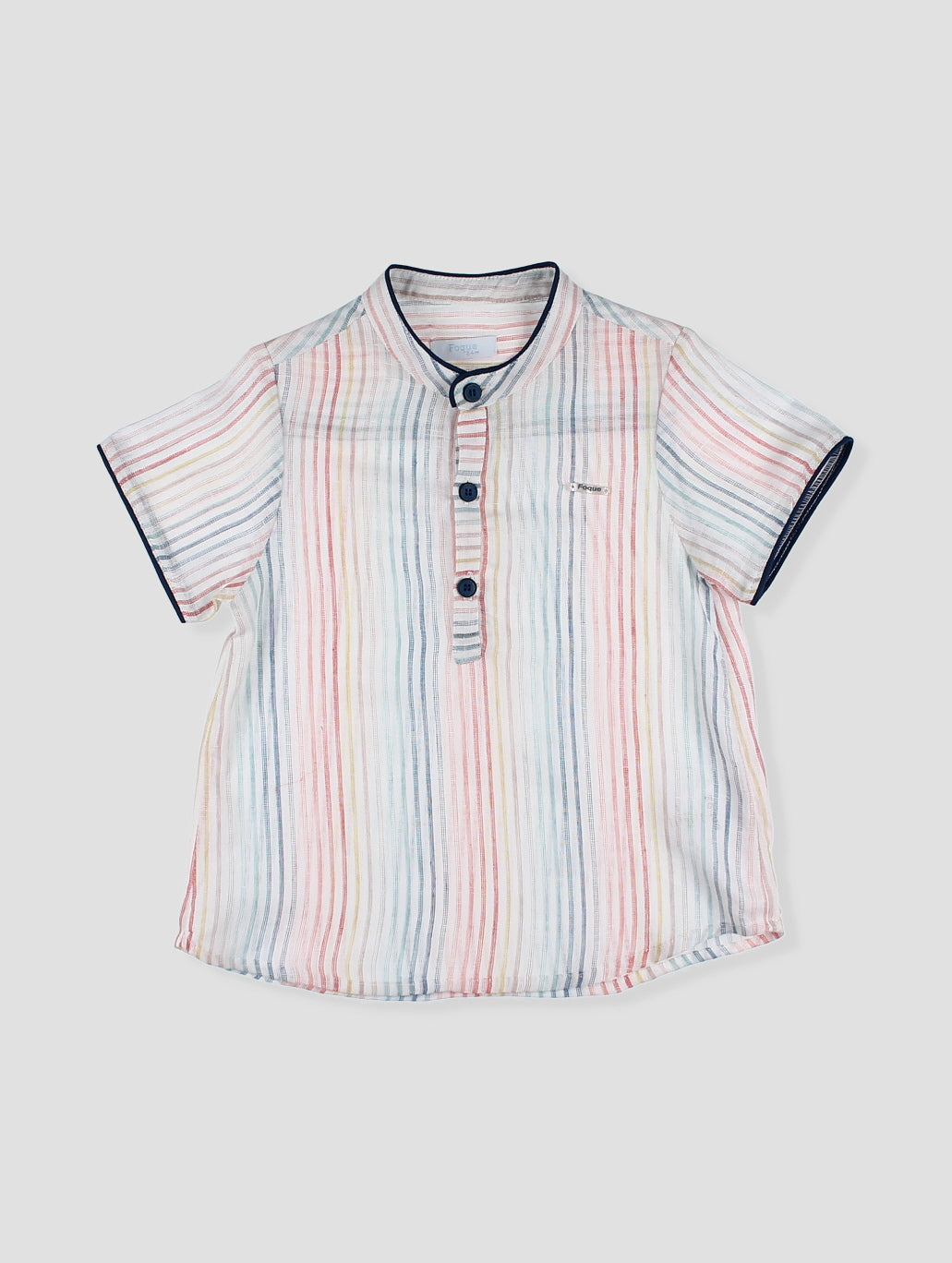 Conjunto Pantalón Corto Tintado Y Camisa Rayas Vivo Cordón