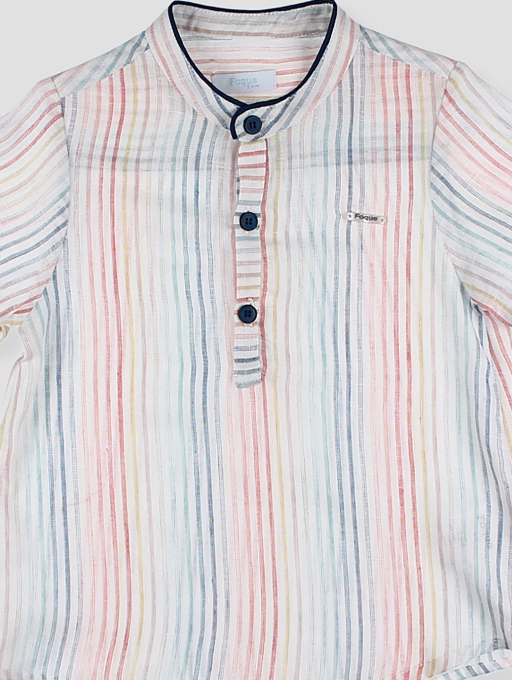 Conjunto Pantalón Corto Tintado Y Camisa Rayas Vivo Cordón