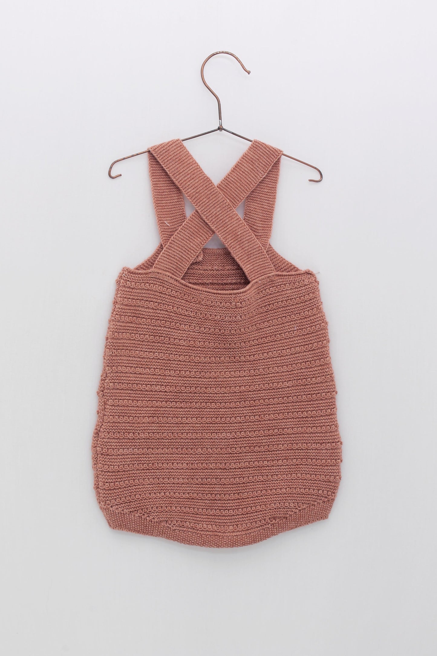Pink Combined Knit Overall Set