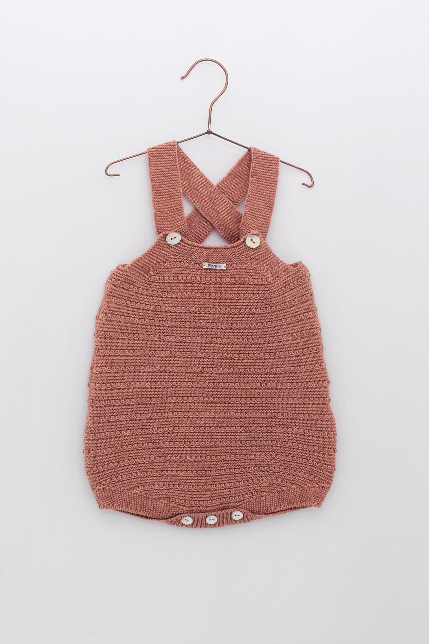 Pink Combined Knit Overall Set