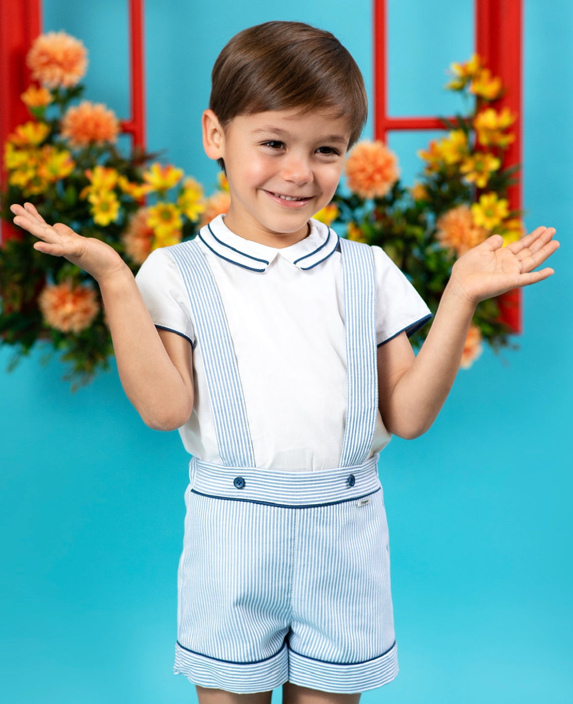 Conjunto peto niño detalle rayas