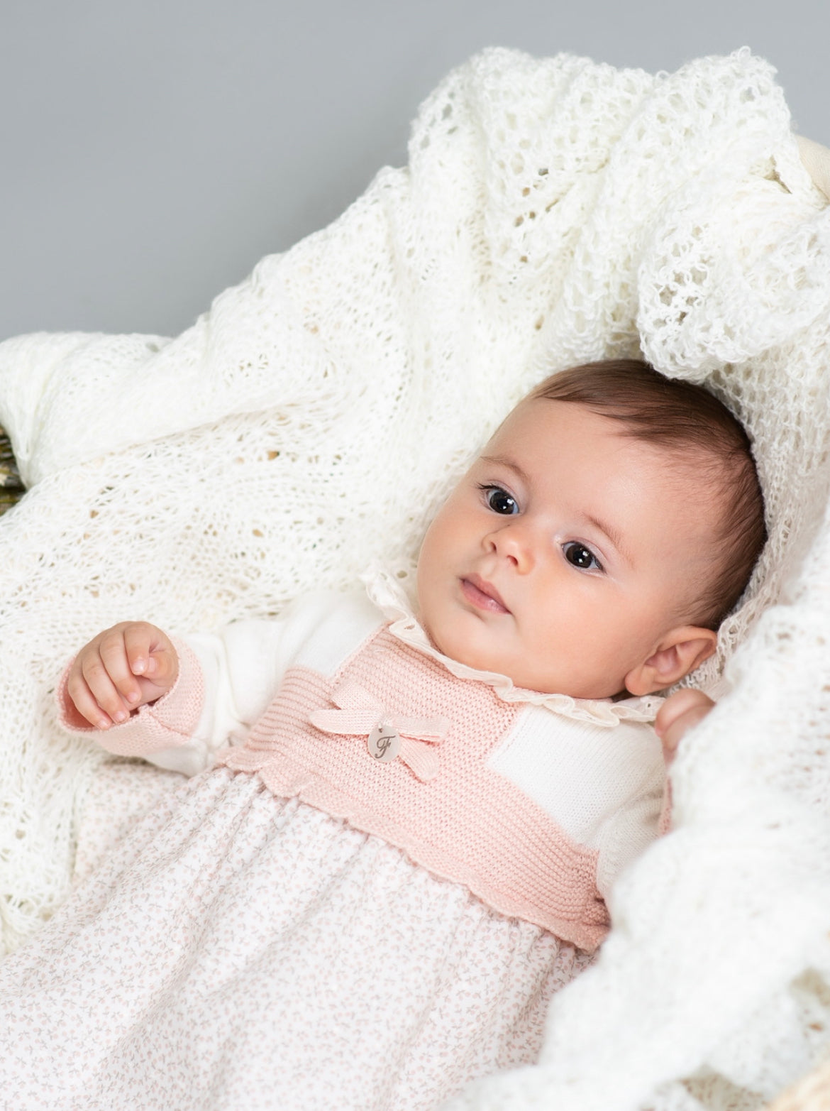 Pink knitted bib dress