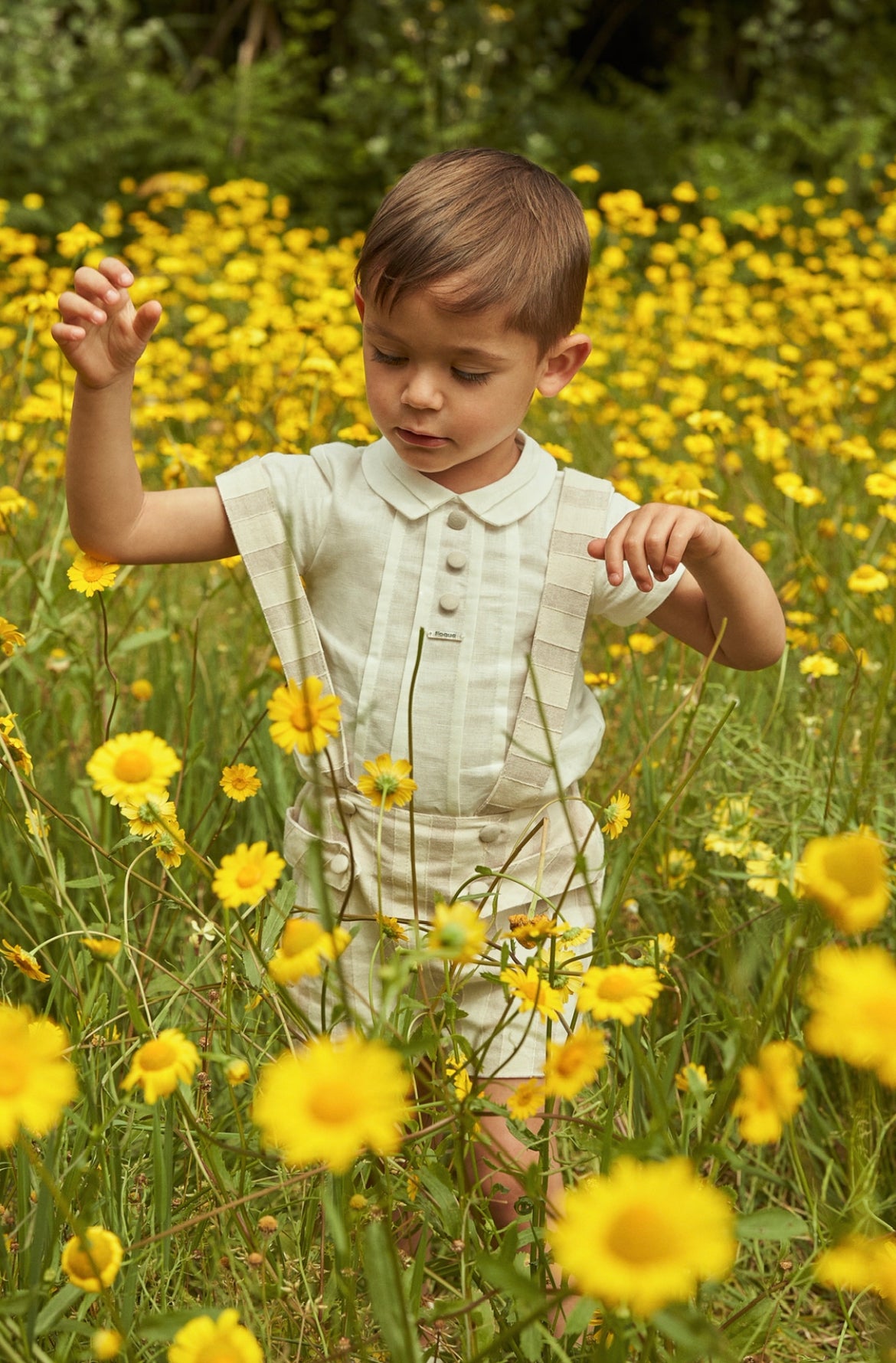 Conjunto peto niño detalle rayas
