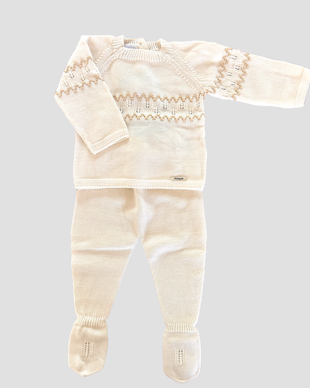 Conjunto Punto Polaina Y Jersey Blanco