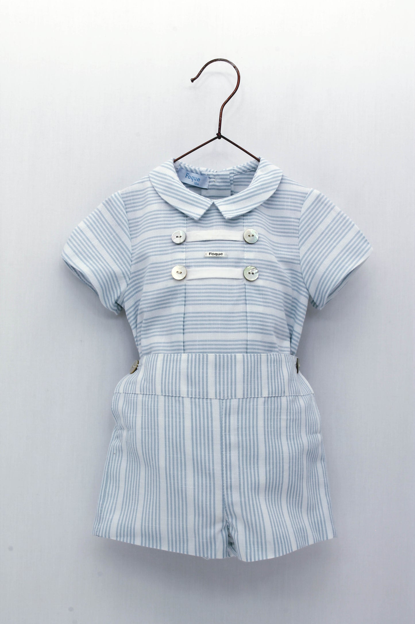 Multi-striped shirt and shorts set