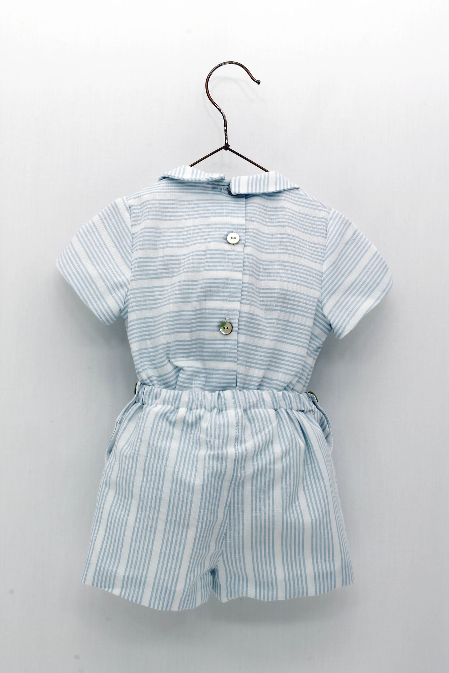 Multi-striped shirt and shorts set