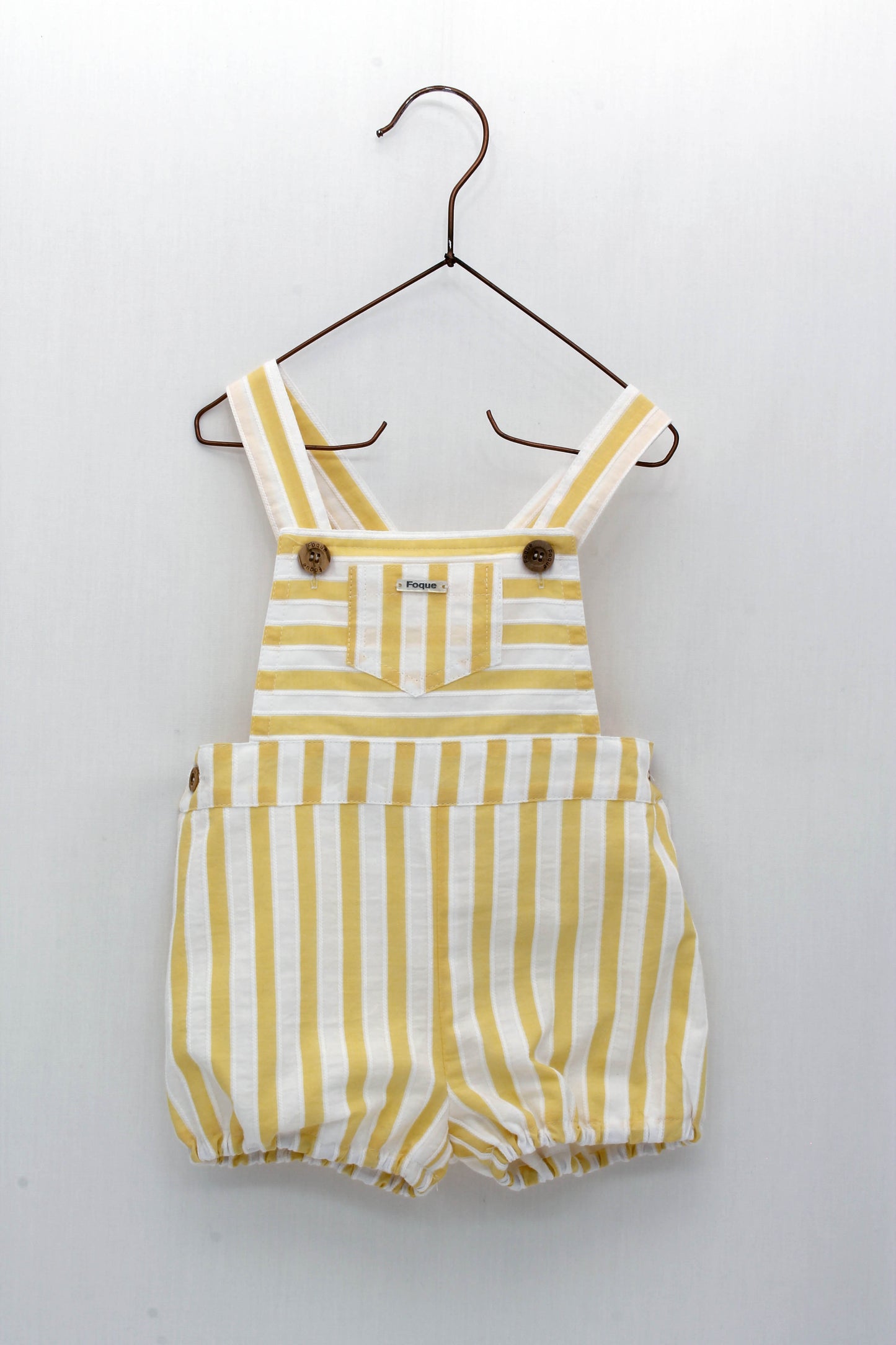 Striped Overalls and Shirt Collar Shirt Set