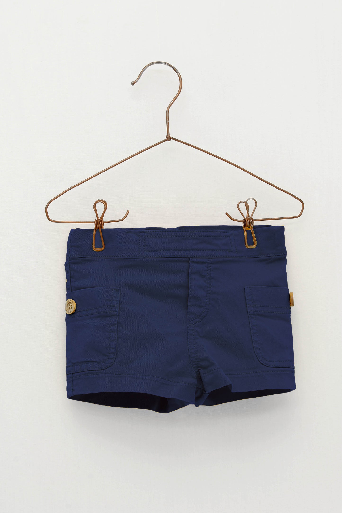 Baby boy shorts set and shirt with a multi-striped bambula shirt collar with stitch effect