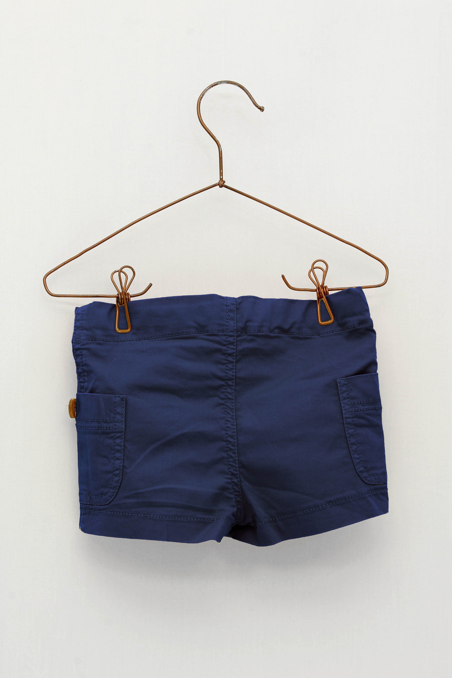 Baby boy shorts set and shirt with a multi-striped bambula shirt collar with stitch effect