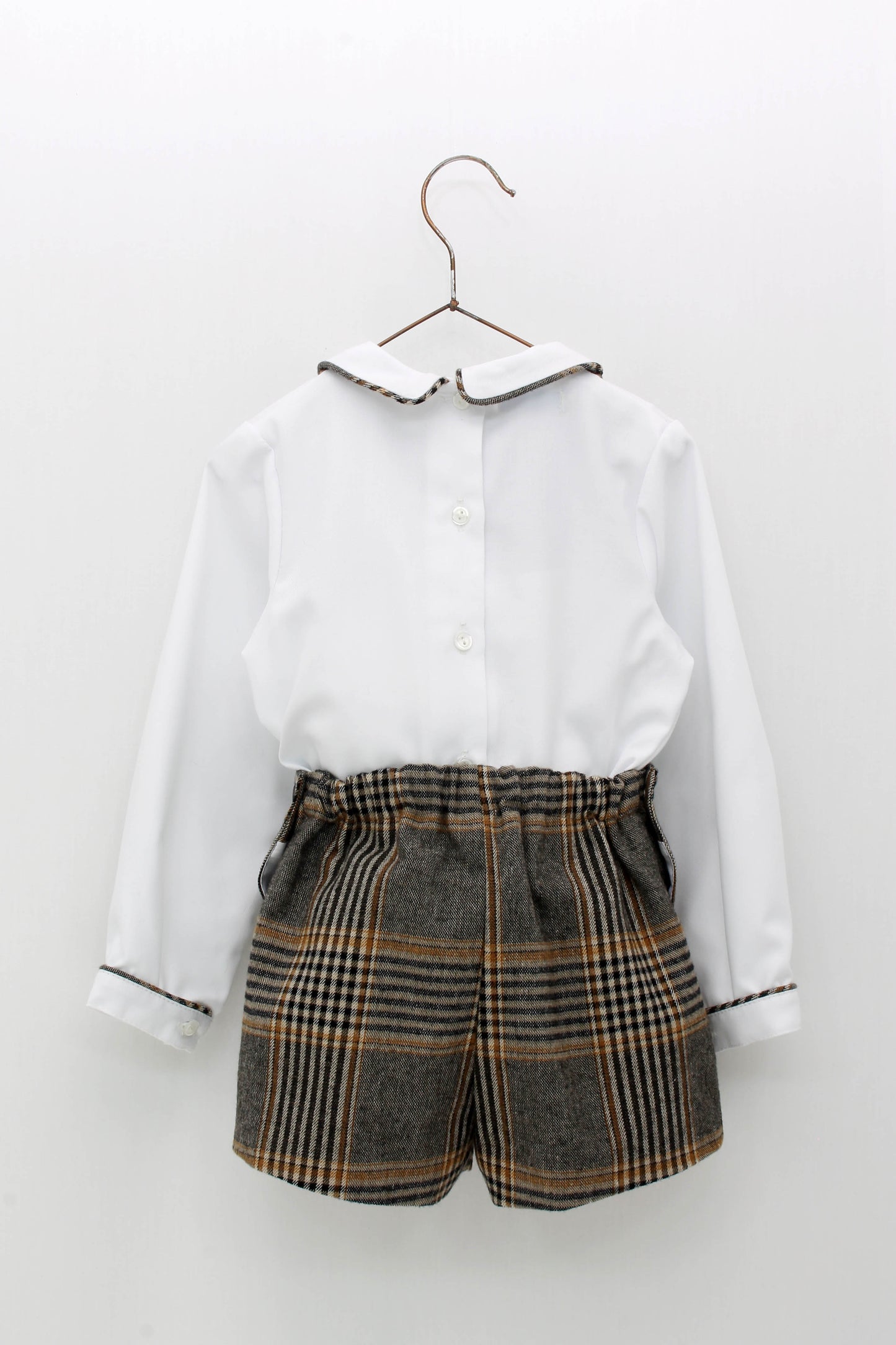 Plaid Shirt Bib Set