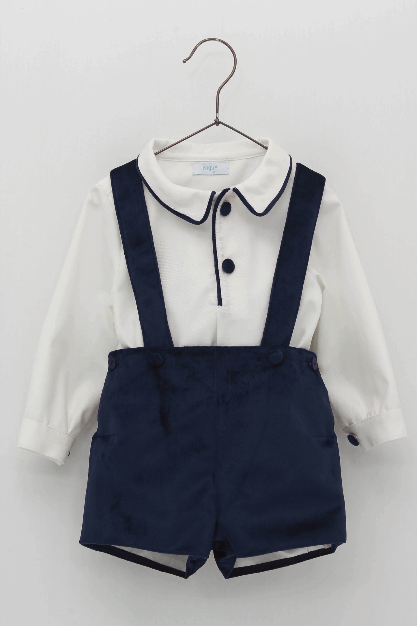 Blue Velvet Shorts Set