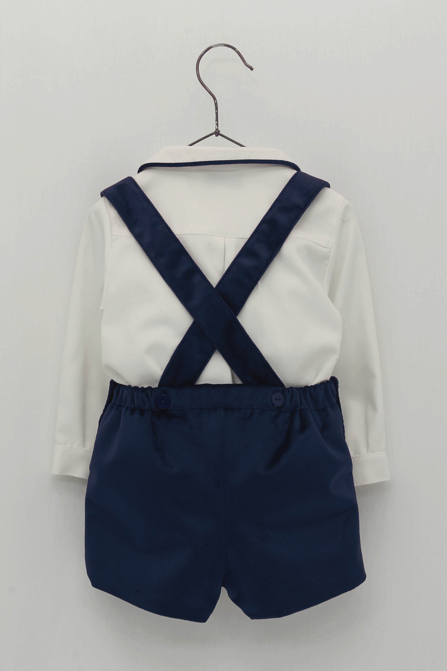 Blue Velvet Shorts Set