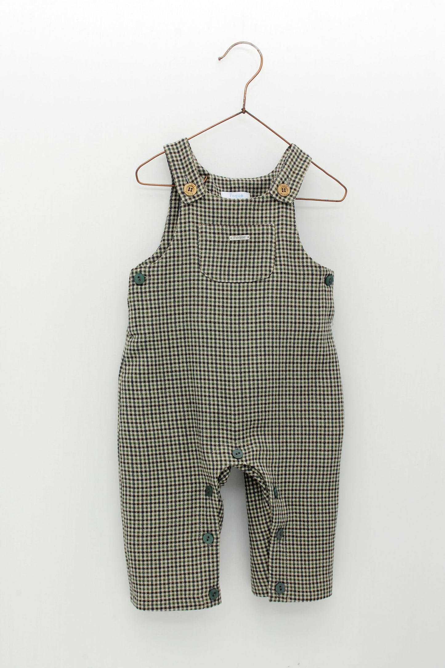 Checkered Overalls and Baby Collar Shirt