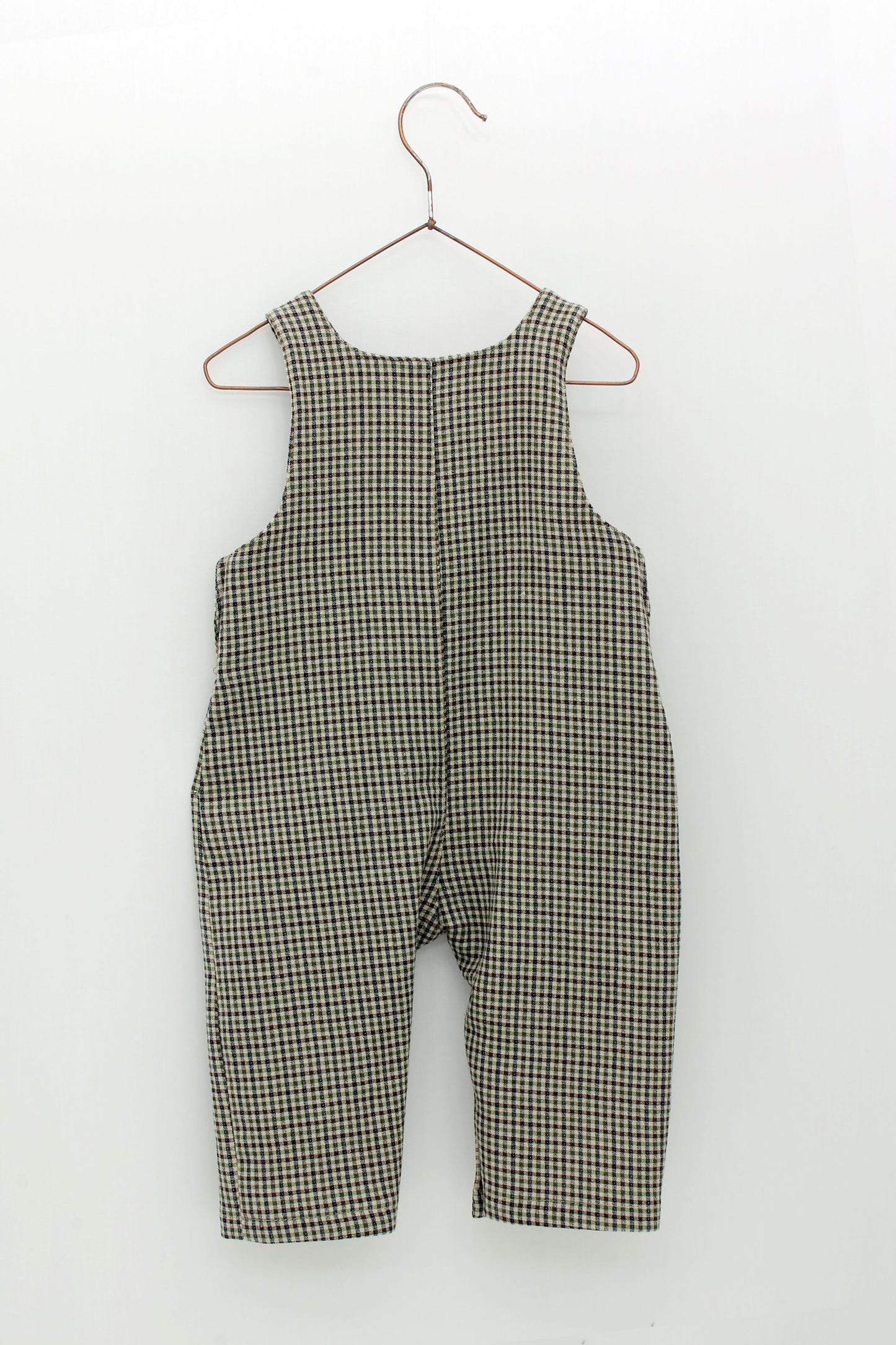 Checkered Overalls and Baby Collar Shirt