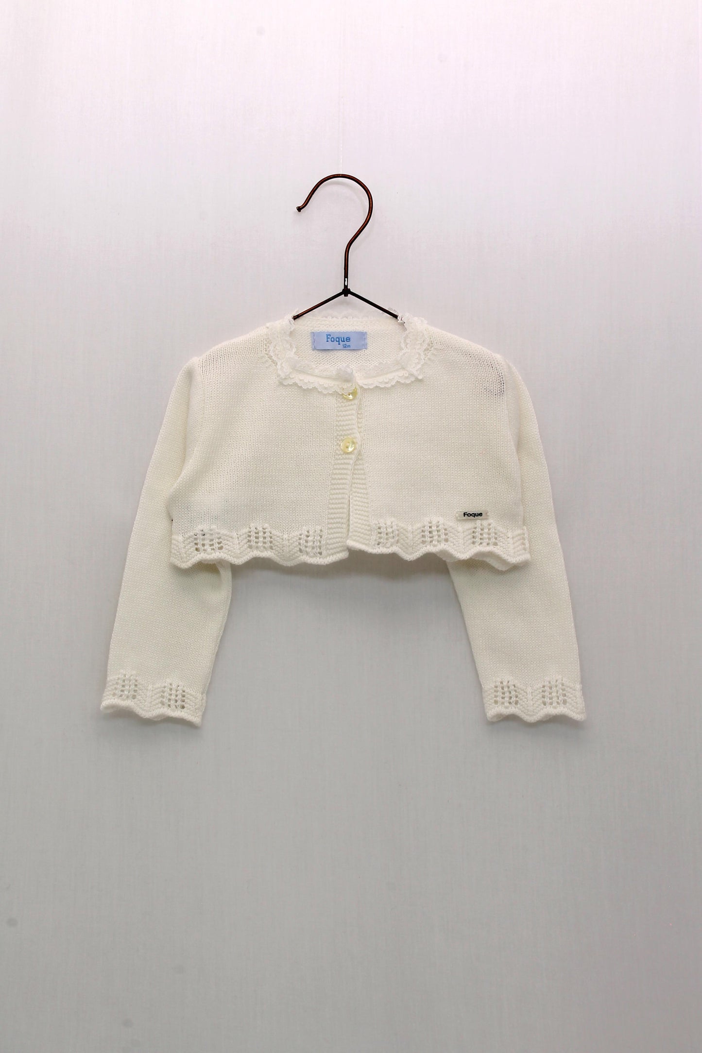 Chaqueta Escote Cuadrado Bautizo