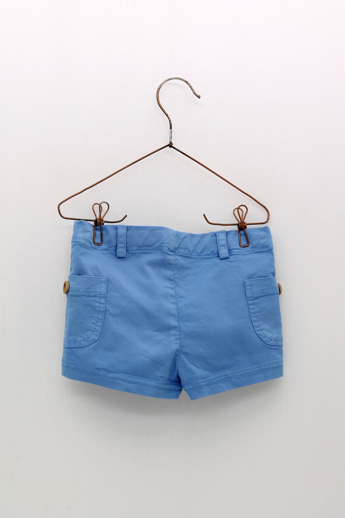 Mao Collar Striped Shirt and Shorts Set