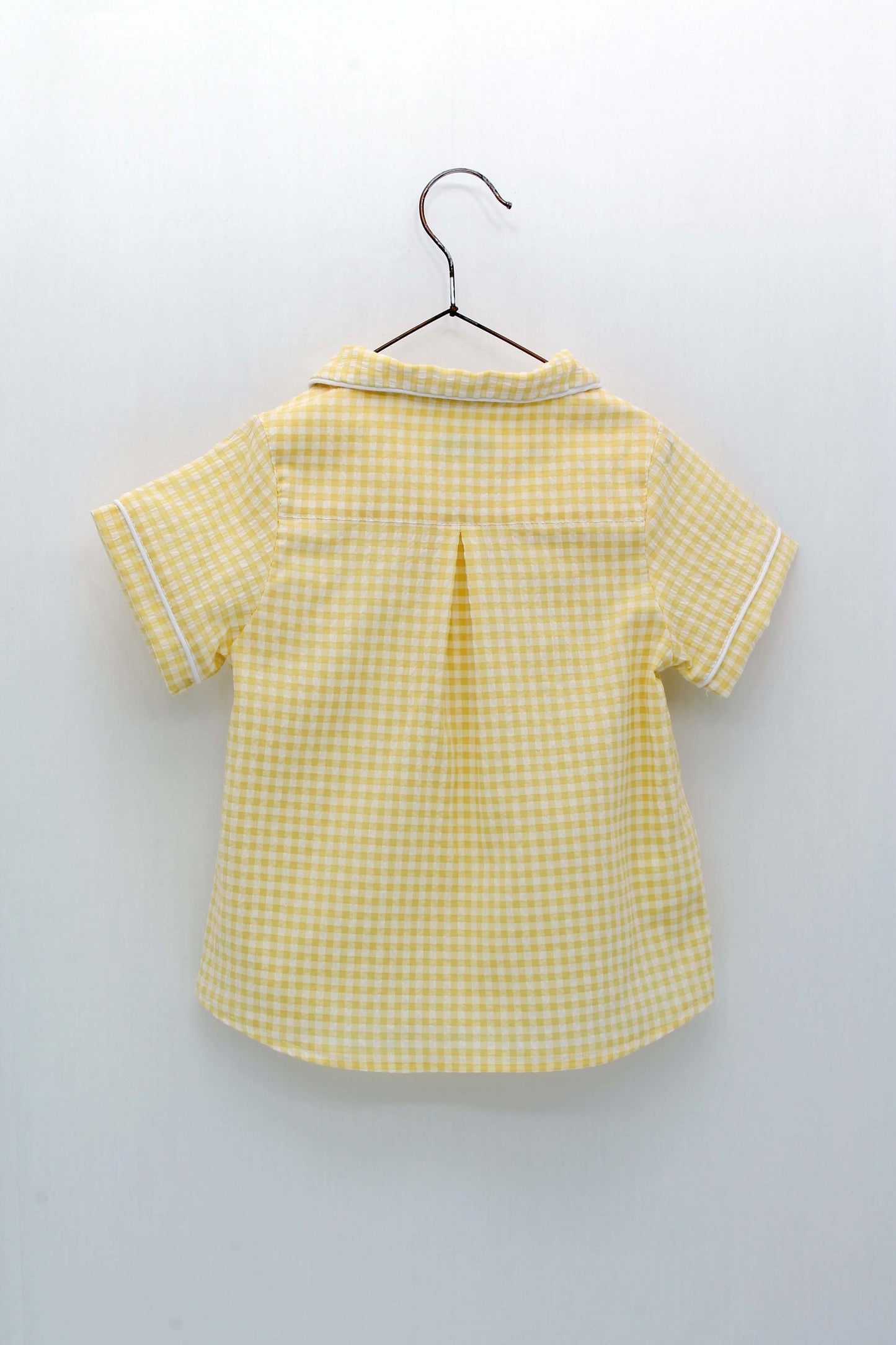 Yellow Vichy Check Shirt and White Shorts Set
