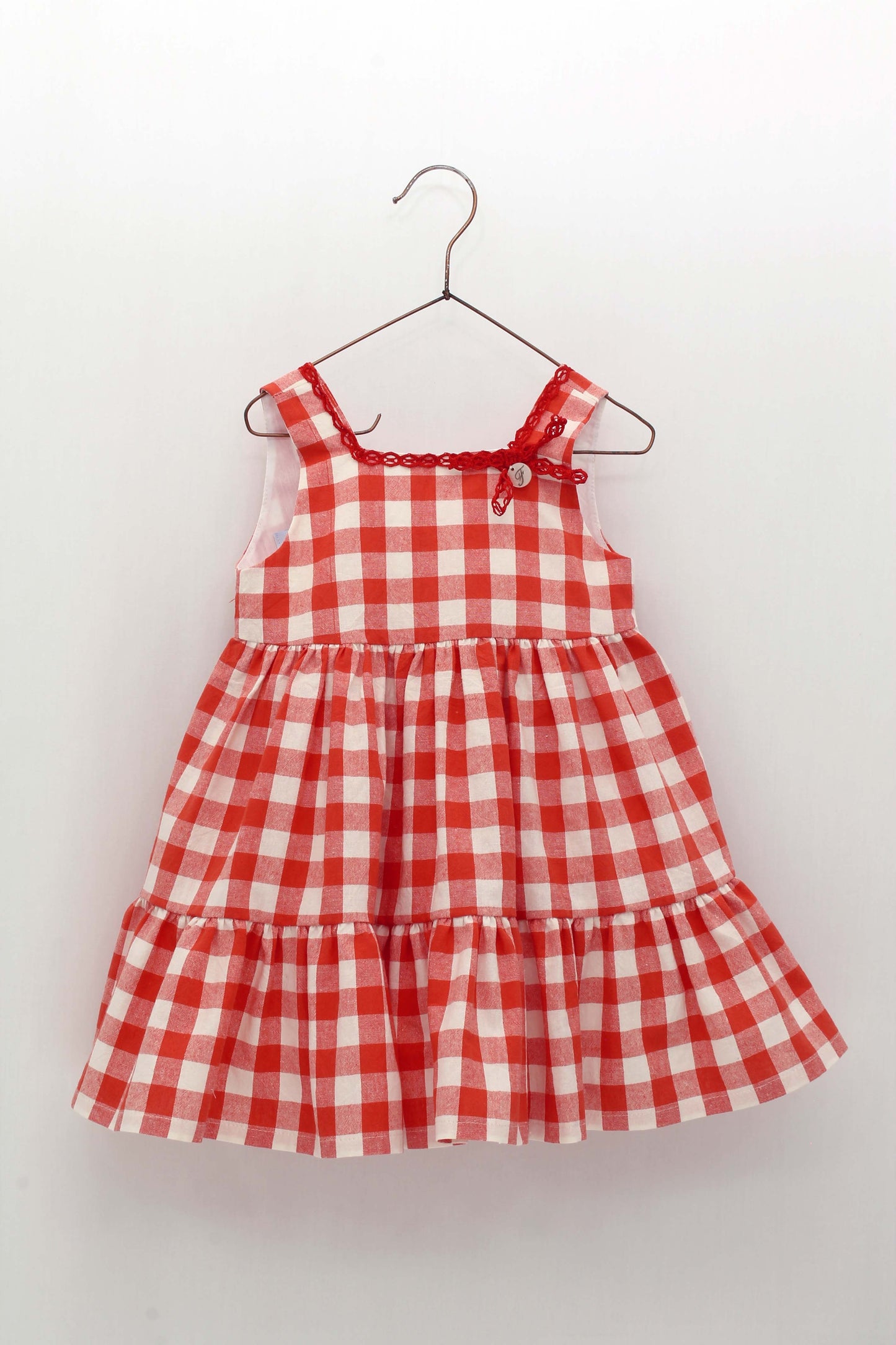 Vestido Cuadro Vichy Rojo Tirantes Lazada