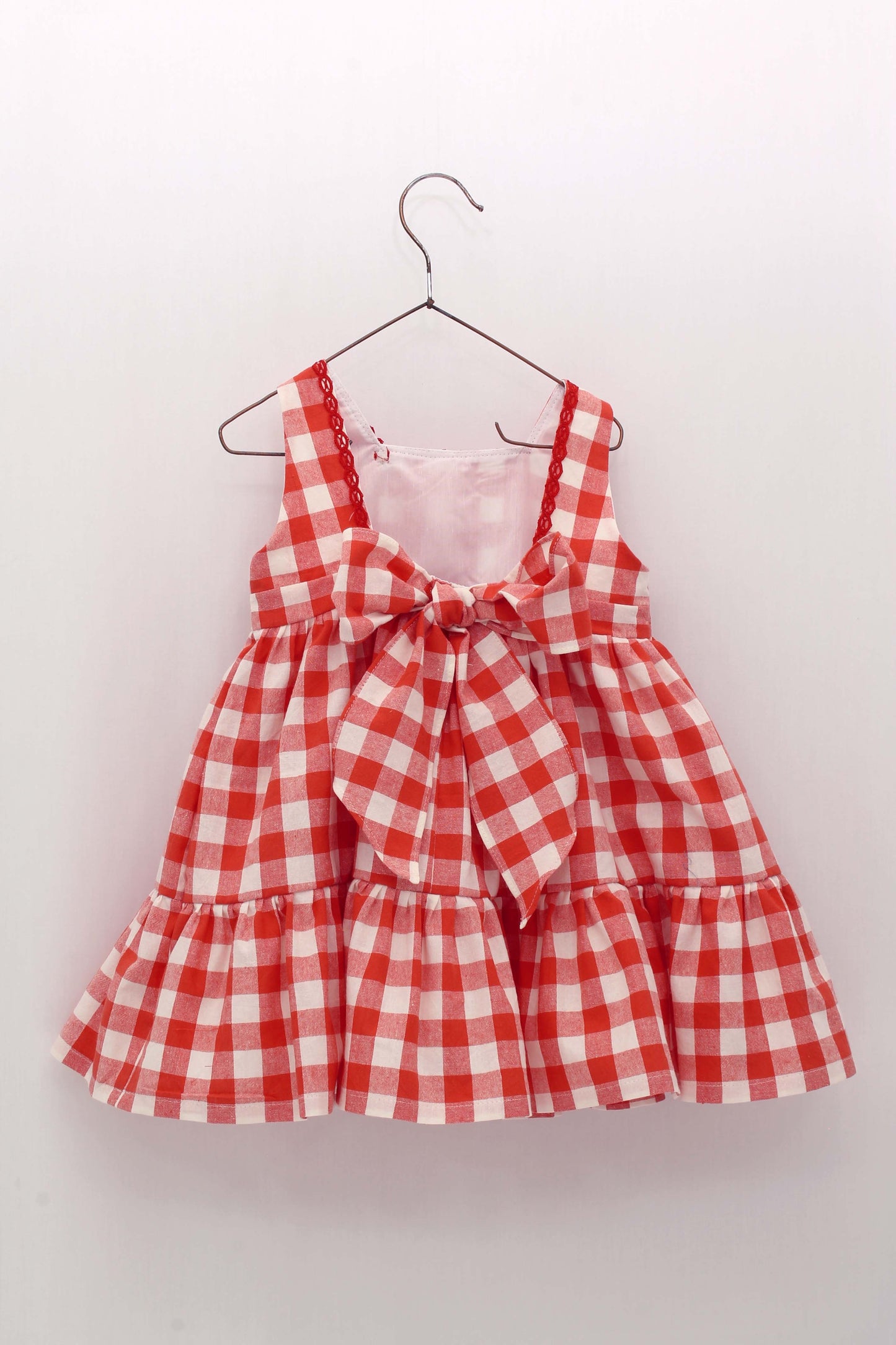 Vestido Cuadro Vichy Rojo Tirantes Lazada