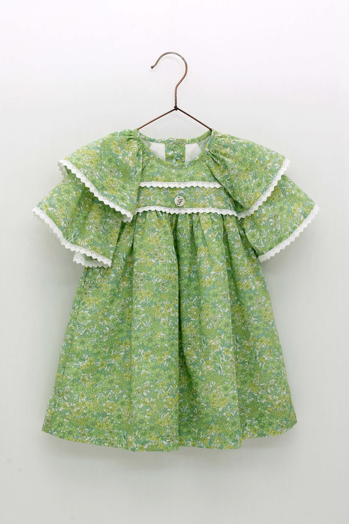 Double Ruffle Flower Print Dress