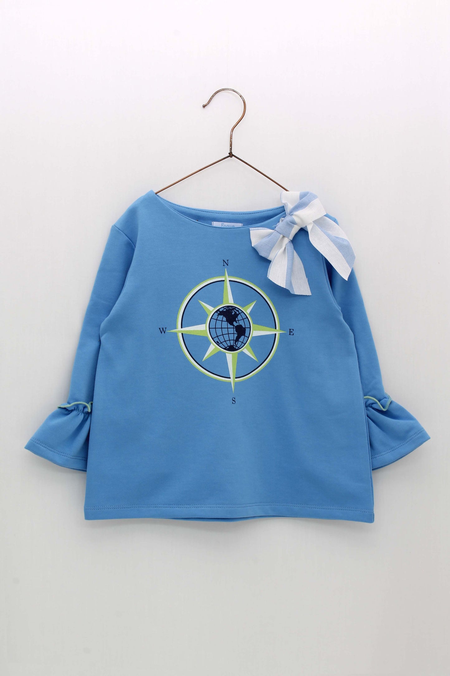 Wind Rose Print Sweatshirt and Shorts Set