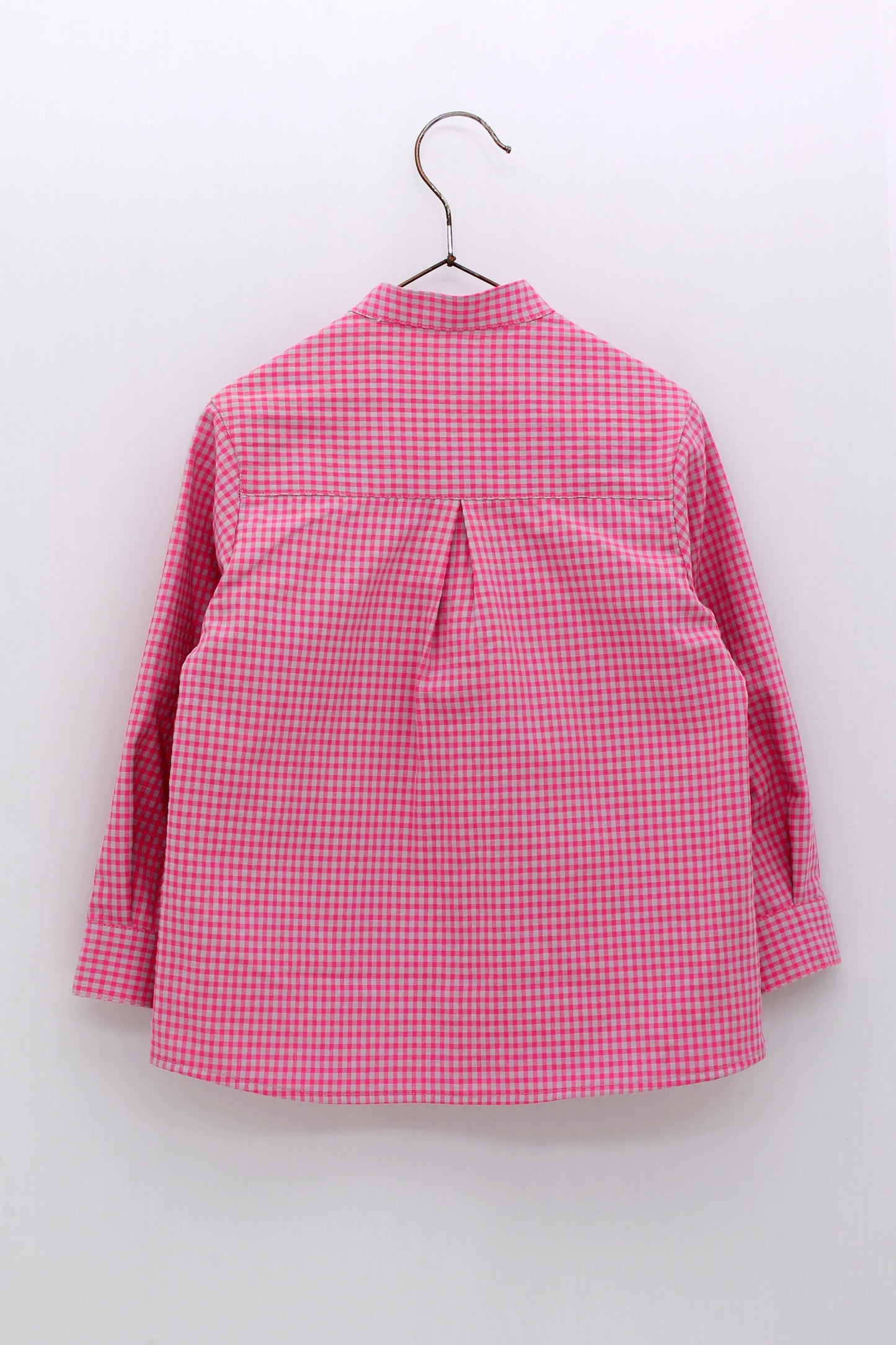 Long-sleeved Fluor Vichy Check Shirt and Shorts Set