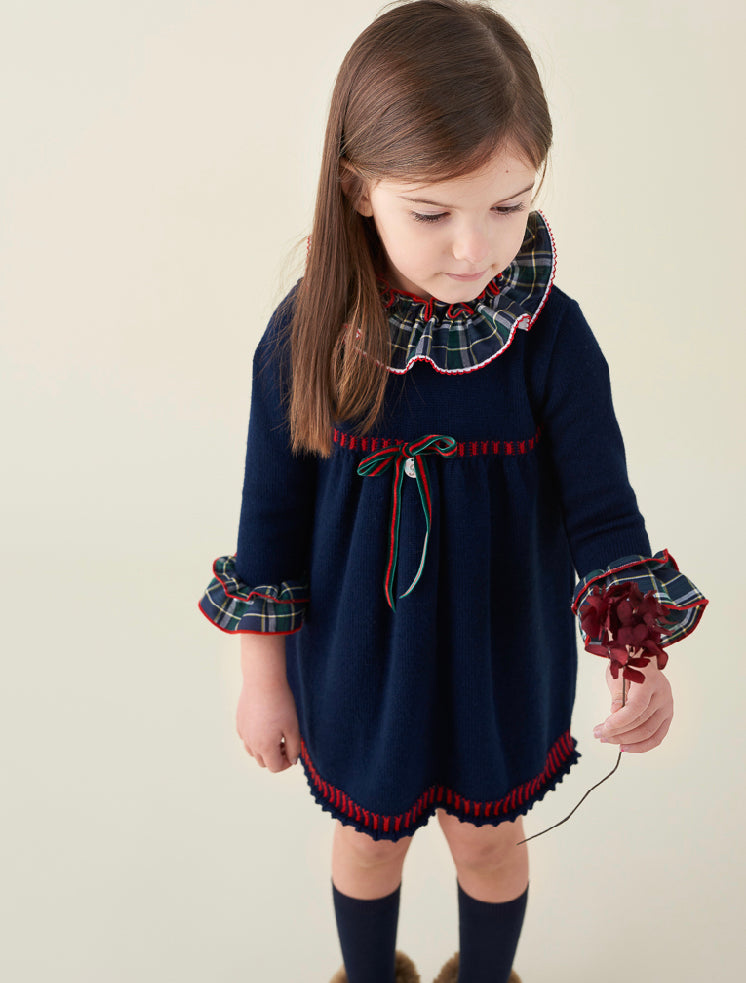 Vestido Punto Cuello Olán Tartan