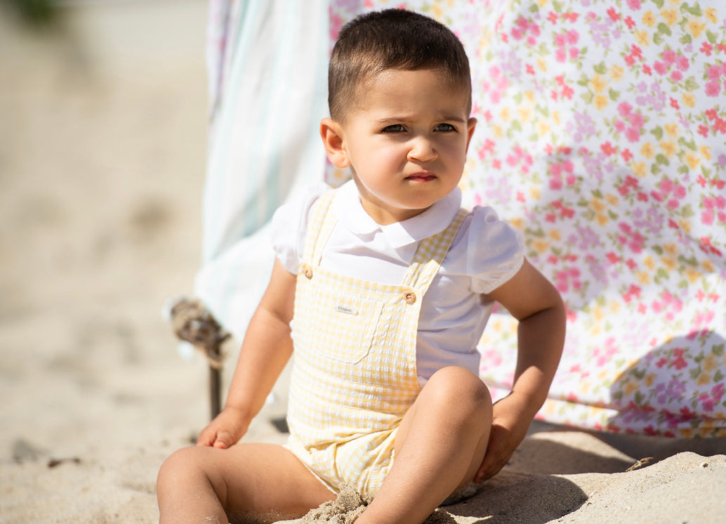 Batista Shirt and Yellow Vichy Check Overalls Set