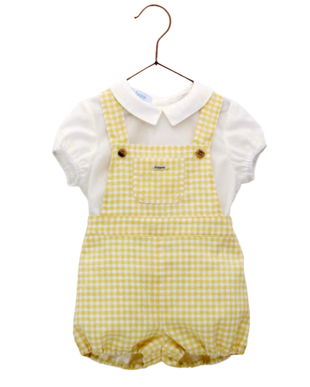 Batista Shirt and Yellow Vichy Check Overalls Set