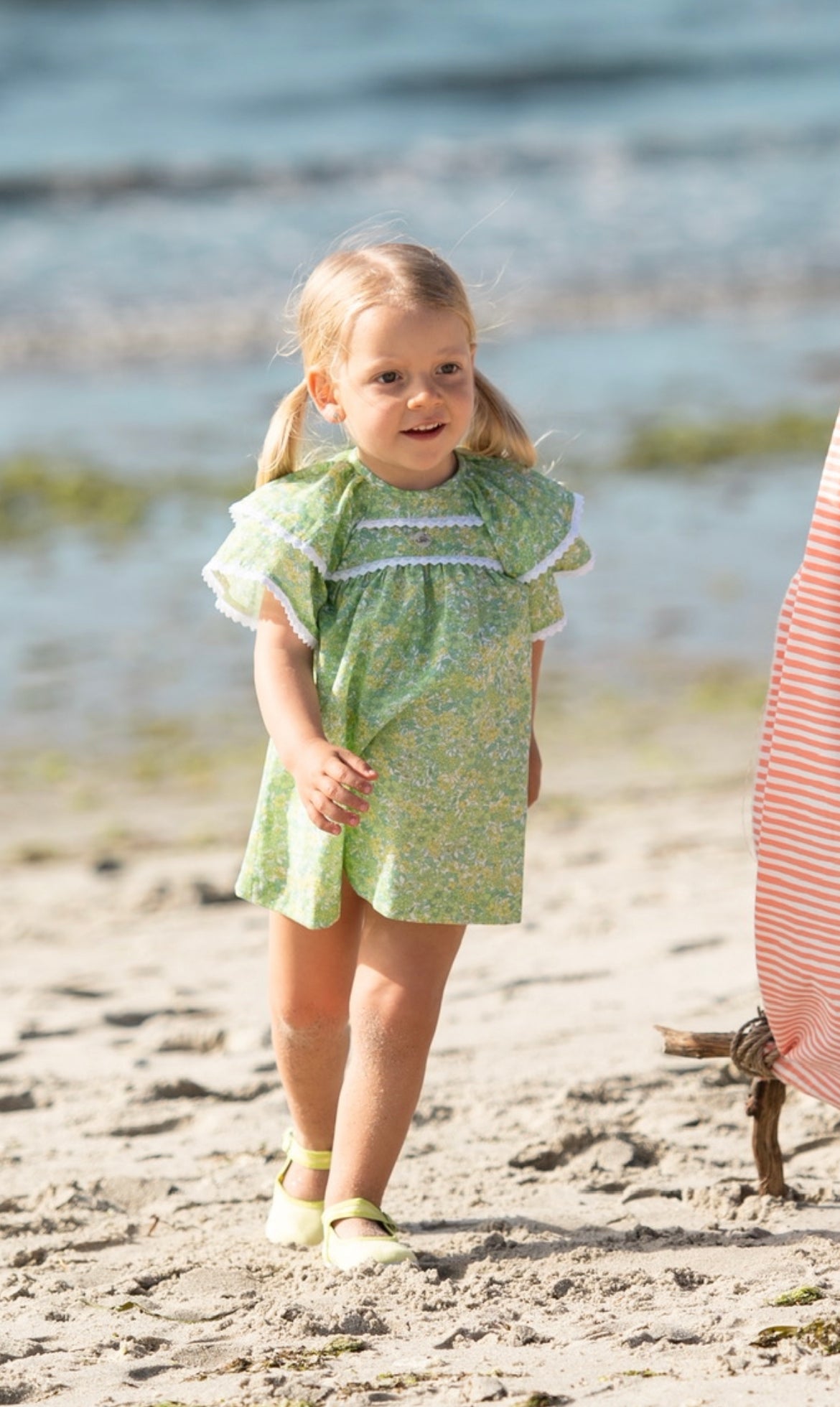 Double Ruffle Flower Print Dress